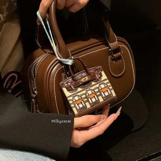 Mini birkin bag charm. Mini birkin keychain.