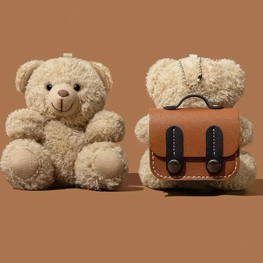 Cute Teddy Plush AirPods Case Furry Soft Protective Cover - milkycases