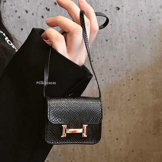 Snakeskin-Pattern AirPods Case Inspired by Constance Bag - milkycases - birkin airpods case