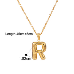 Bubble Letter Charm Necklace