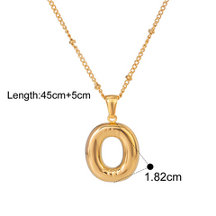 Bubble Letter Charm Necklace