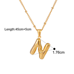 Bubble Letter Charm Necklace