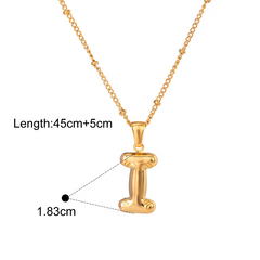 Bubble Letter Charm Necklace