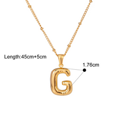 Bubble Letter Charm Necklace