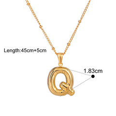 Bubble Letter Charm Necklace