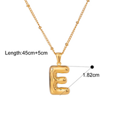 Bubble Letter Charm Necklace