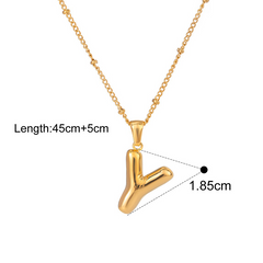 Bubble Letter Charm Necklace