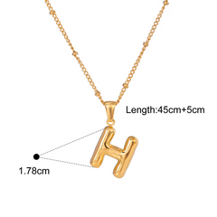 Bubble Letter Charm Necklace