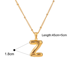 Bubble Letter Charm Necklace