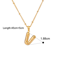 Bubble Letter Charm Necklace