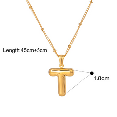 Bubble Letter Charm Necklace