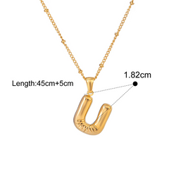 Bubble Letter Charm Necklace