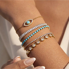 Aqua Glow Bracelet Stack