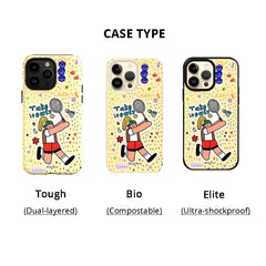 Badminton Play iPhone Case - hand-painted phone case - milkycases iphone case - 1 case type