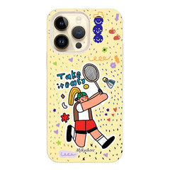 Badminton Play iPhone Case - hand-painted phone case - milkycases iphone case - compostable iphone case