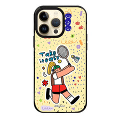 Badminton Play iPhone Case - hand-painted phone case - milkycases iphone case - elite iphone case