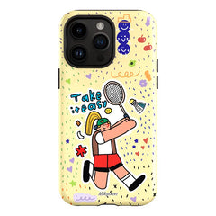 Badminton Play iPhone Case - hand-painted phone case - milkycases iphone case - tough iphone case