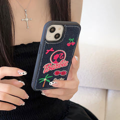 Barbie Vacation Denim Stitch iPhone Case