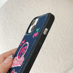 Barbie Vacation Denim Stitch iPhone Case