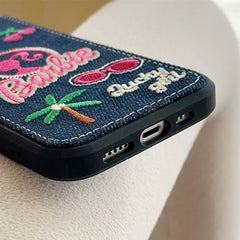 Barbie Vacation Denim Stitch iPhone Case