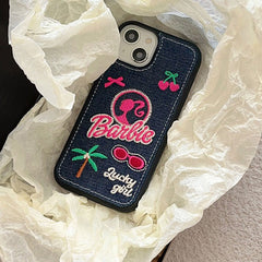 Barbie Vacation Denim Stitch iPhone Case