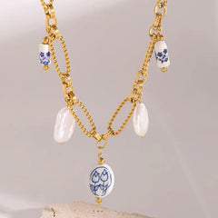 Blue Garden Charm Necklace