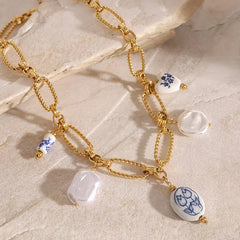 Blue Garden Charm Necklace