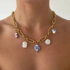 Blue Garden Charm Necklace