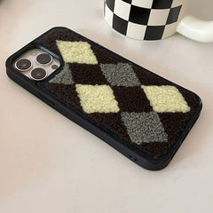 British Style Checkered Fabric iPhone Case