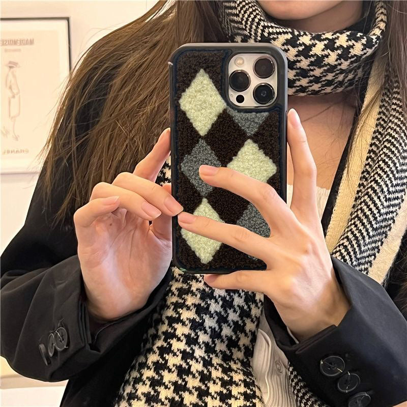 British Style Checkered Fabric iPhone Case