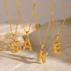 Bubble Letter Charm Necklace