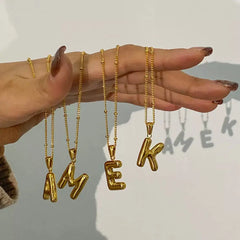 Bubble Letter Charm Necklace