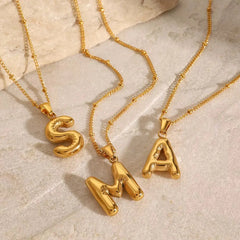 Bubble Letter Charm Necklace