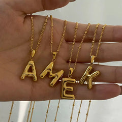 Bubble Letter Charm Necklace
