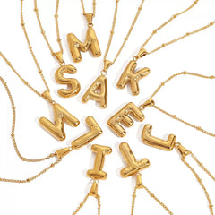 Bubble Letter Charm Necklace