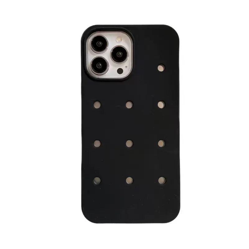 Bundle / Black Crocs iPhone Case & Power Sayings Hole Charms