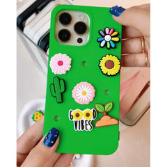Bundle / Green Crocs iPhone Case & Sunny Bloom Hole Charms