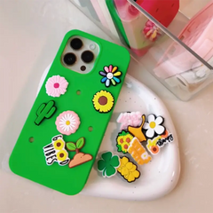 Bundle / Green Crocs iPhone Case & Sunny Bloom Hole Charms