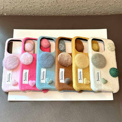 Button Plush Fabric iPhone Case