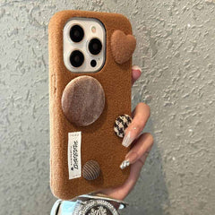 Button Plush Fabric iPhone Case