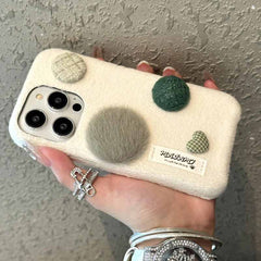 Button Plush Fabric iPhone Case