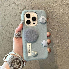 Button Plush Fabric iPhone Case