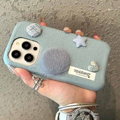 Button Plush Fabric iPhone Case