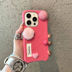 Button Plush Fabric iPhone Case