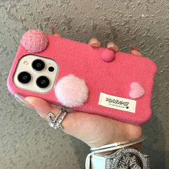 Button Plush Fabric iPhone Case