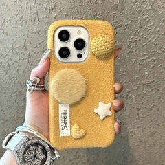 Button Plush Fabric iPhone Case