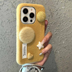 Button Plush Fabric iPhone Case