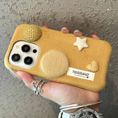 Button Plush Fabric iPhone Case