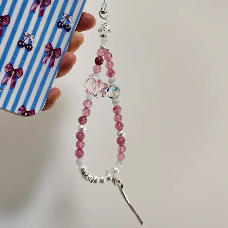 Candy Ribbon Phone Charm  Handmade Phone Strap - milkycases - beaded phone charm