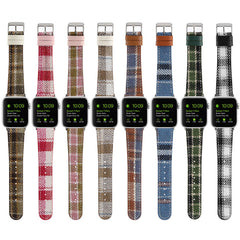 Checkered Pattern Fabric Apple Watch Bands